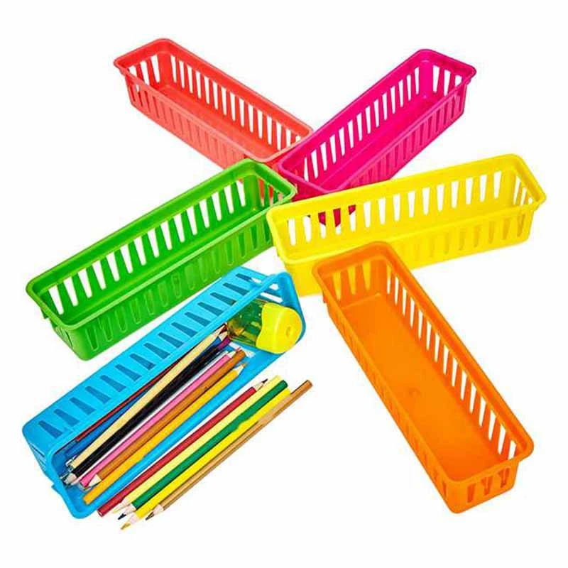 Classroom Pencil Organizer Pencil Basket or Crayon Basket, Variety Colors, Random Colors (10 Pack)