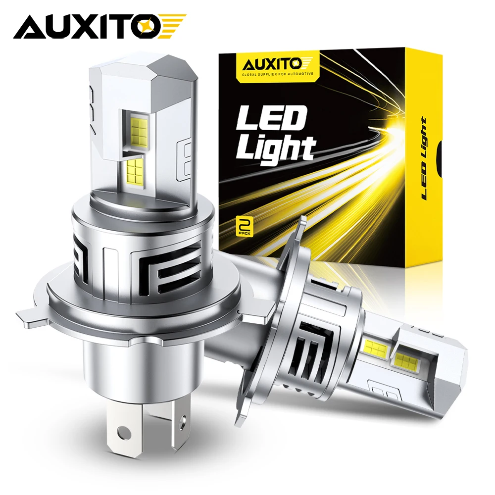 

AUXITO 2Pcs Turbo H4 LED Lights Canbus 6500K Headlight Bulb Hi/Lo Beam Mini Size Design Wireless For Car Lamp 12V White 30000LM