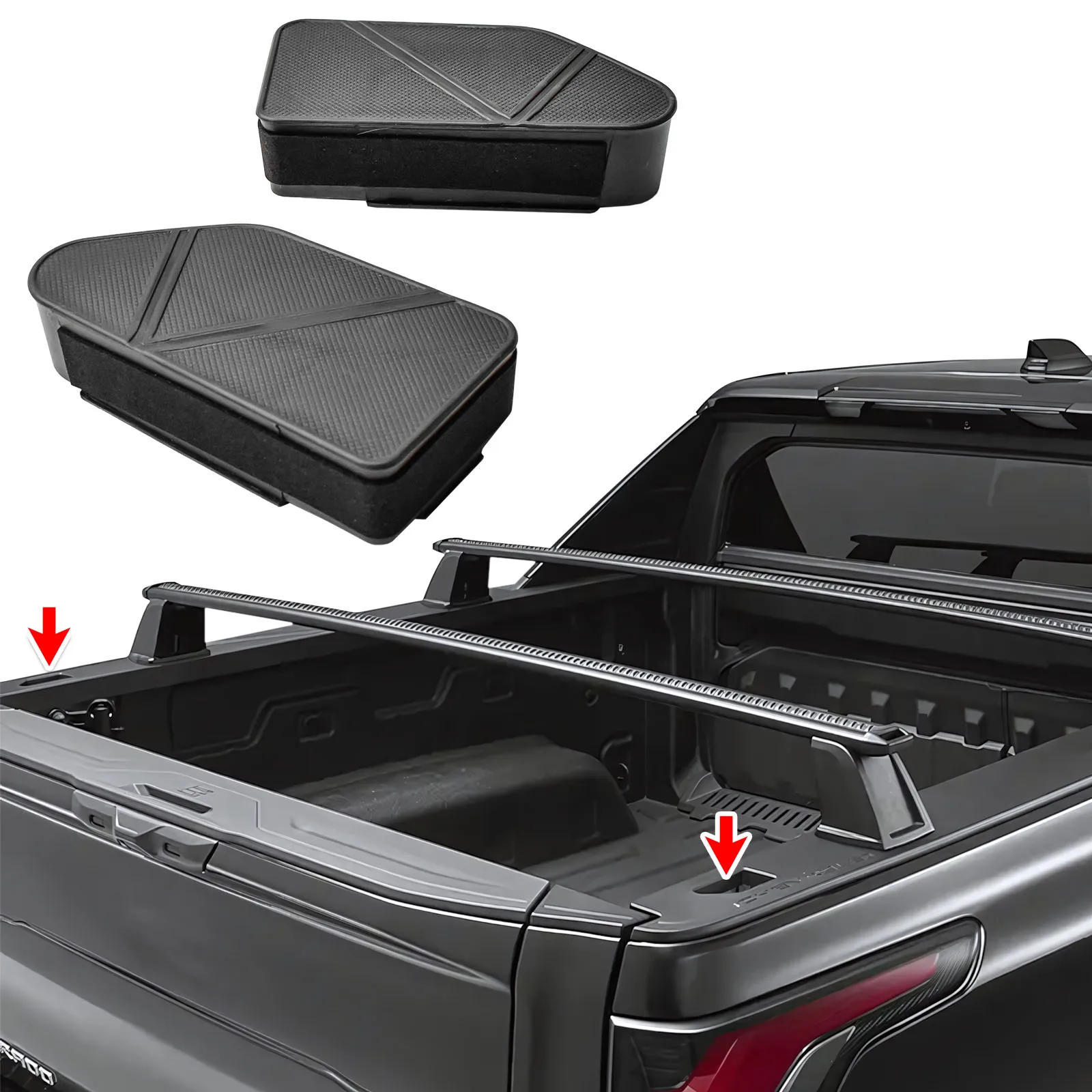 

Rear Holes Truck Bed Rail Hole Plugs for Chevrolet Silverado EV 2024-2026 /GMC Sierra EV 2024-2026 Bed Rail Stake Pocket Covers