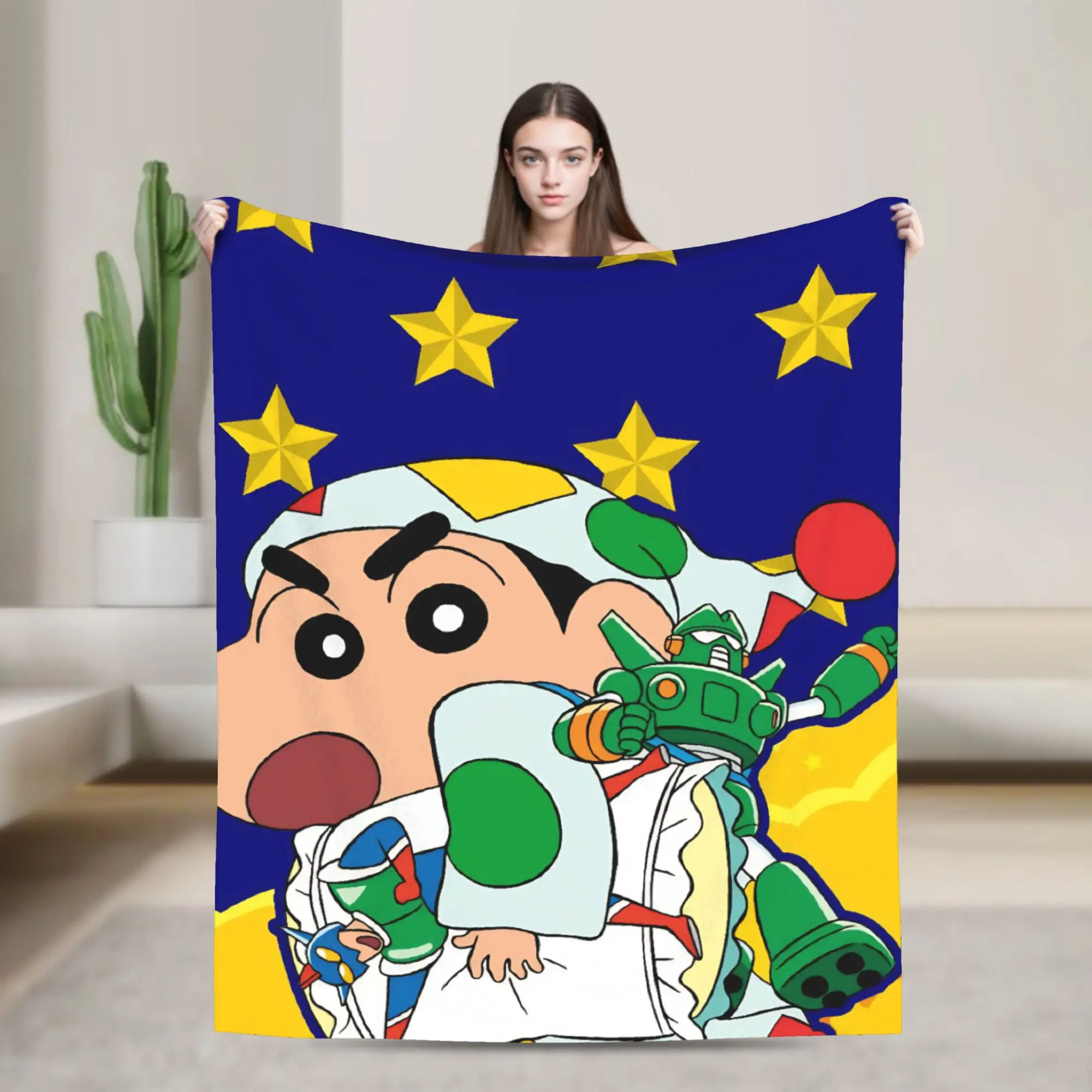 

crayons Nohara Shinnosuke -shins-chans Blanket Flannel Throw Blanket For Couch Chair Warm Soft Custom DIY Quality Bedspread