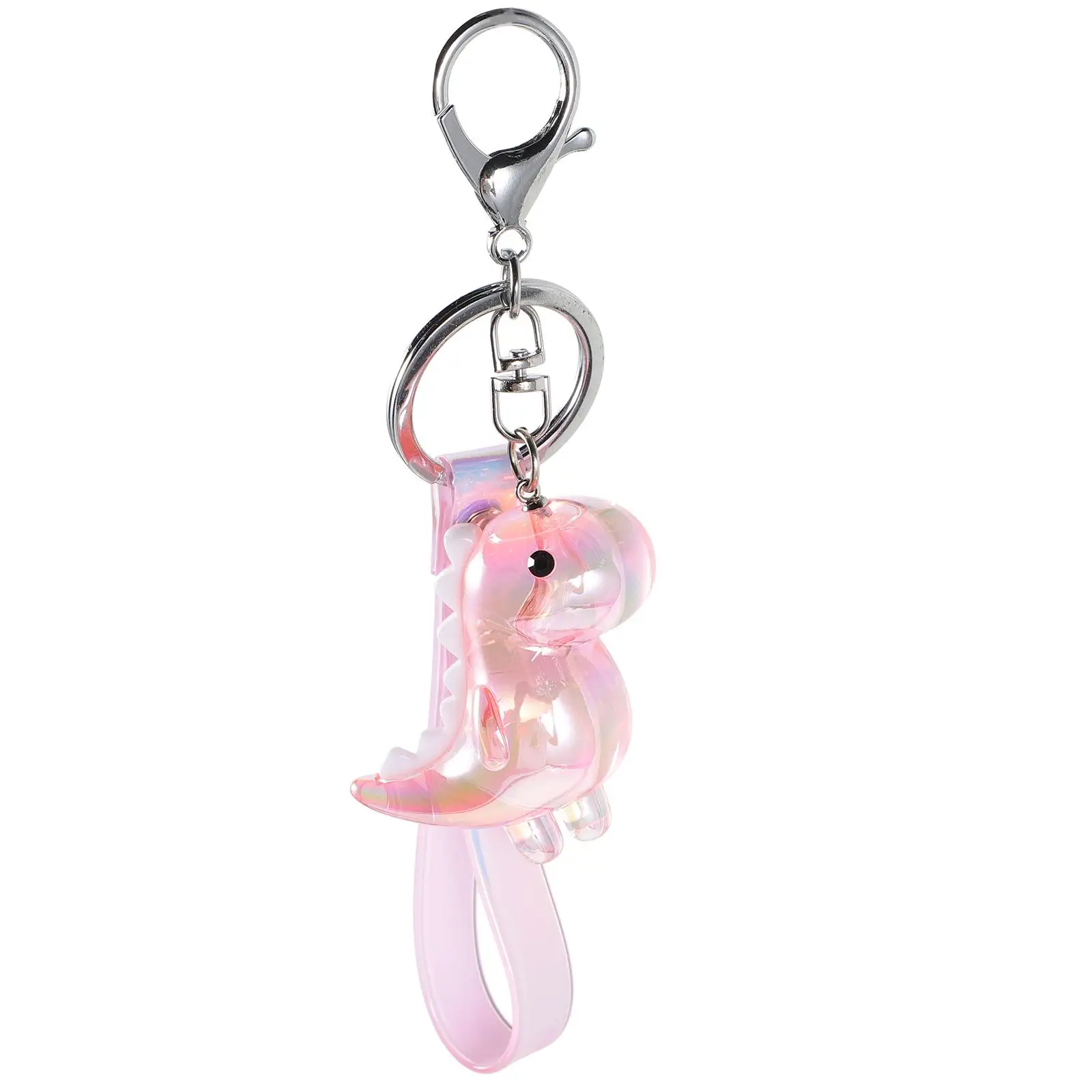 

Dinosaur Keychain Pink Crystal Pendants Acrylic Toy Hanging Ornament Key Holder Accessories Dazzling Christmas Baby