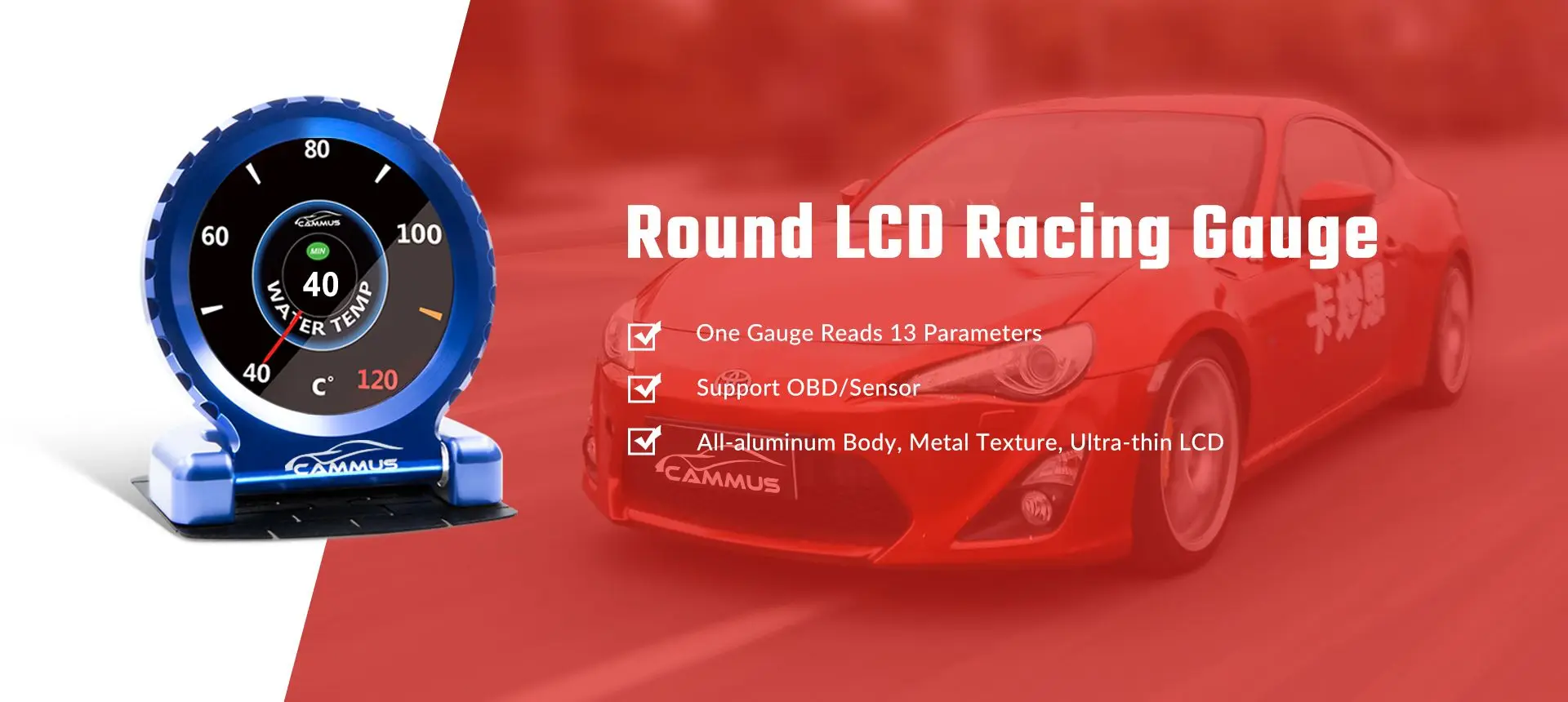 Wholesale Precision Automotive General Purpose LED Boost Vacuum Digital Instrument Automatic Lcd Gauge