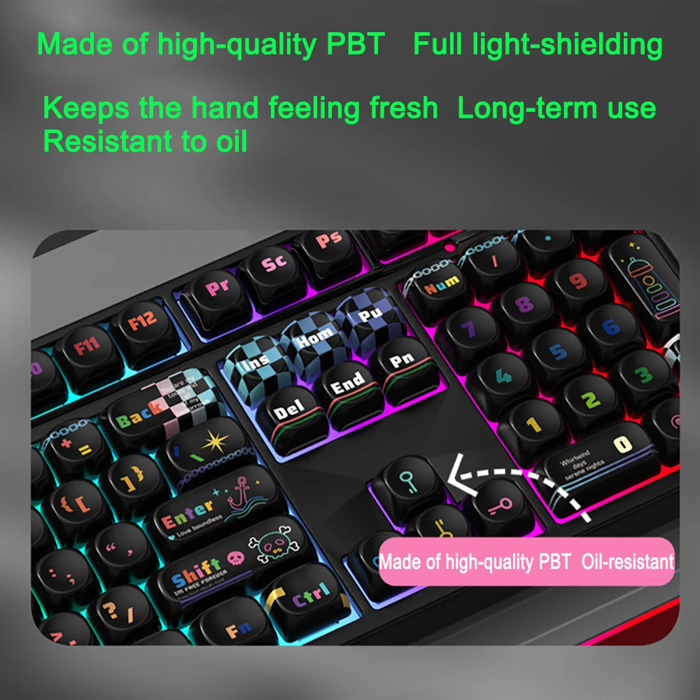 Dream Castle 116Keys Keycap MOA PBT Five-Sided Thermal Sublimation Process DIY Purple Cute Personality Customized Rounded Keycap