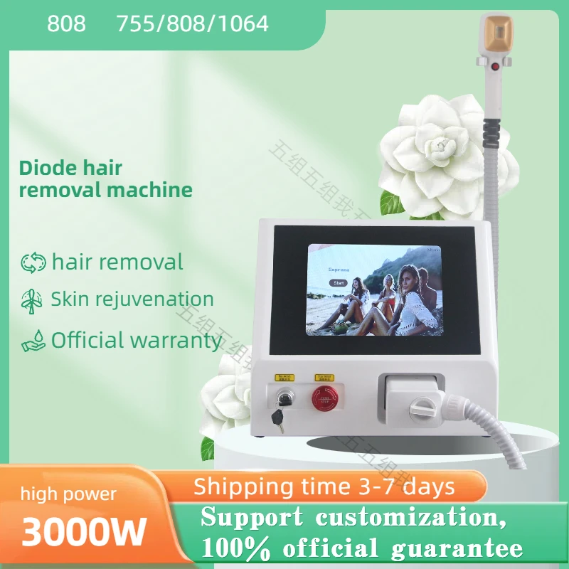 

Best Ice Platinum 808nm Diode Hair Removal Machine High Power 3 wavelength Professional Painless Epilator Skin Rejuvenation