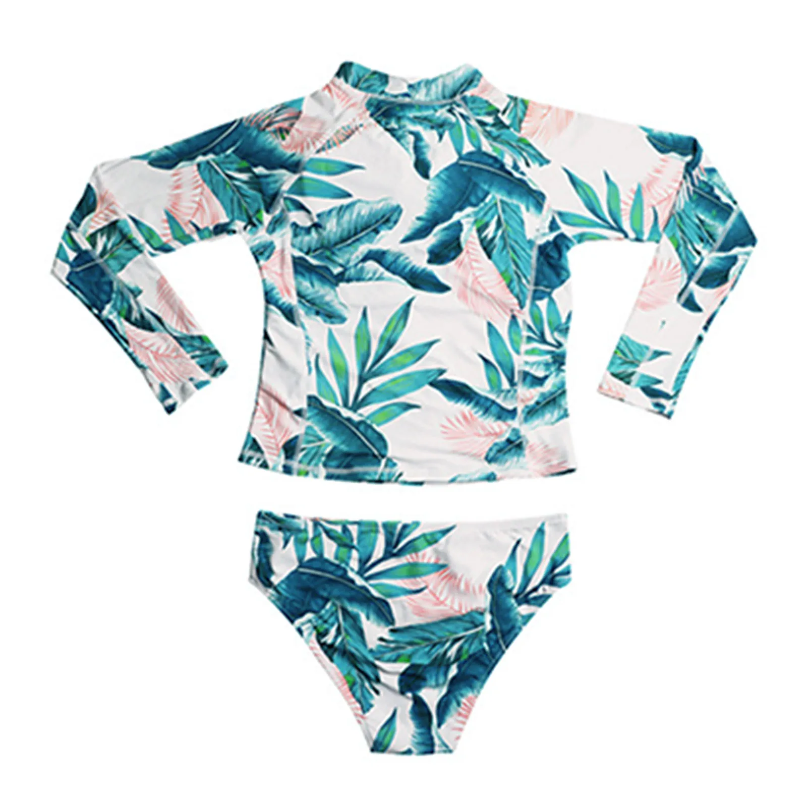 Triangle Split Swimsuit Women\'s Long Sleeved Surf Suit Printed Zipper Bikini Lifeguard Bikini Women