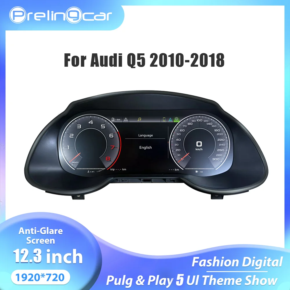 Prelingcar Store Lcd Digital Cluster Dashboard For Audi Q5 2010-2018 Years Panel Speedometer Virtual Cockpit instrument