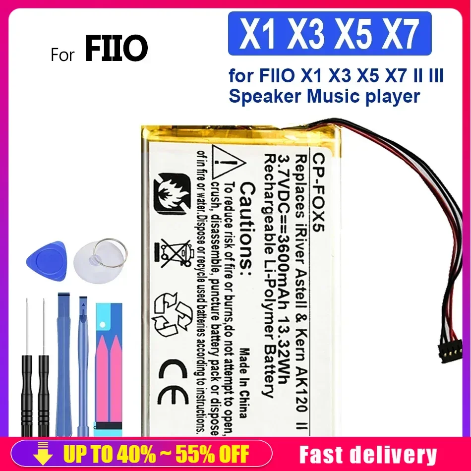 Rechargeable 3500mAh Battery For FIIO X1 X3 X5 X7 II Speaker Music Player