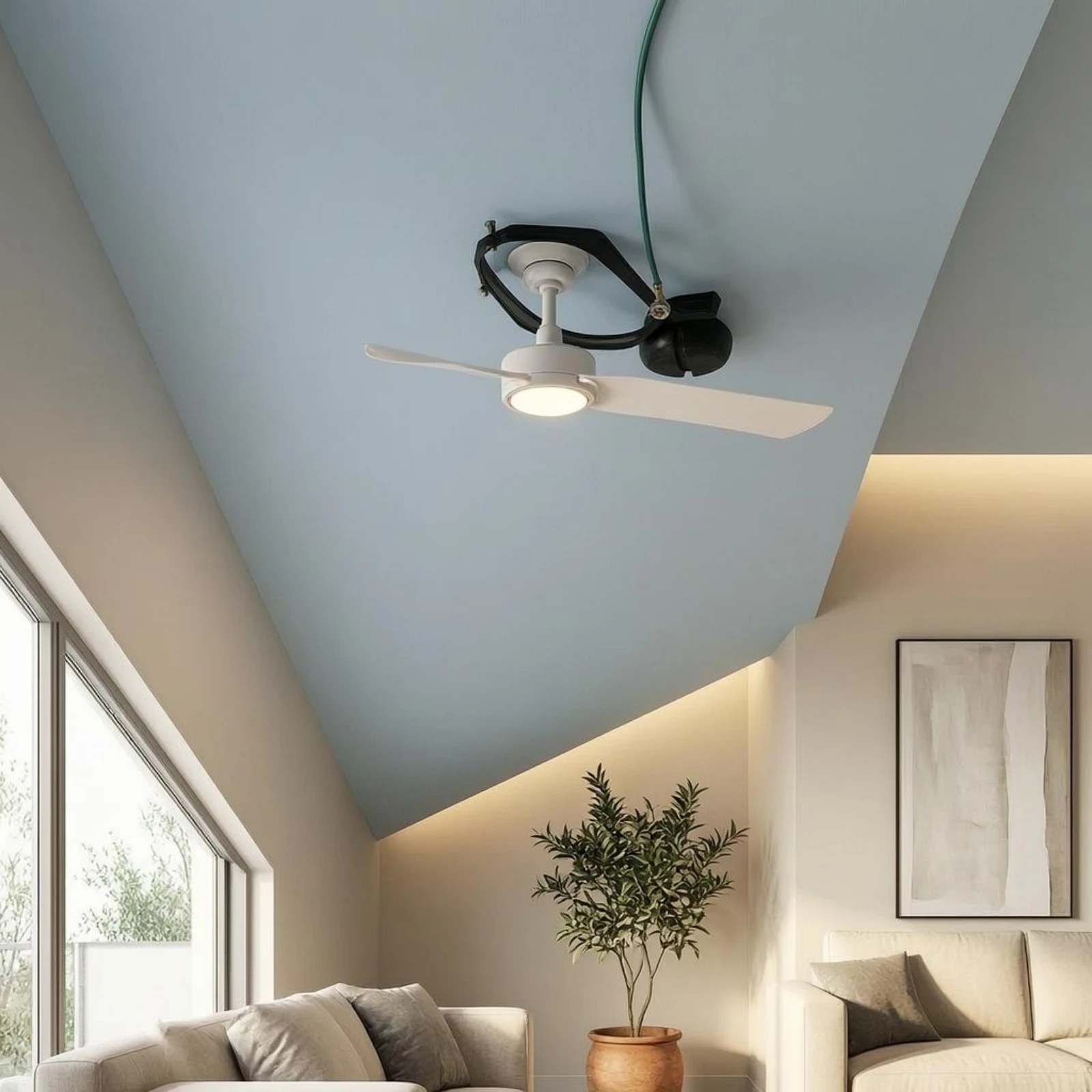 Sloped Ceiling Fan Bracket Cloop Design Angled Ceiling Bracket Home Hardware Zinc Alloy Heavy-Duty