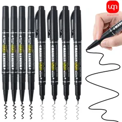 WQN-5/1pcs Double Tip Permanent artMarker Pen Fine Tip Waterproof Oily Black/Red/Blue Ink Sketchbook Painting School Supplies