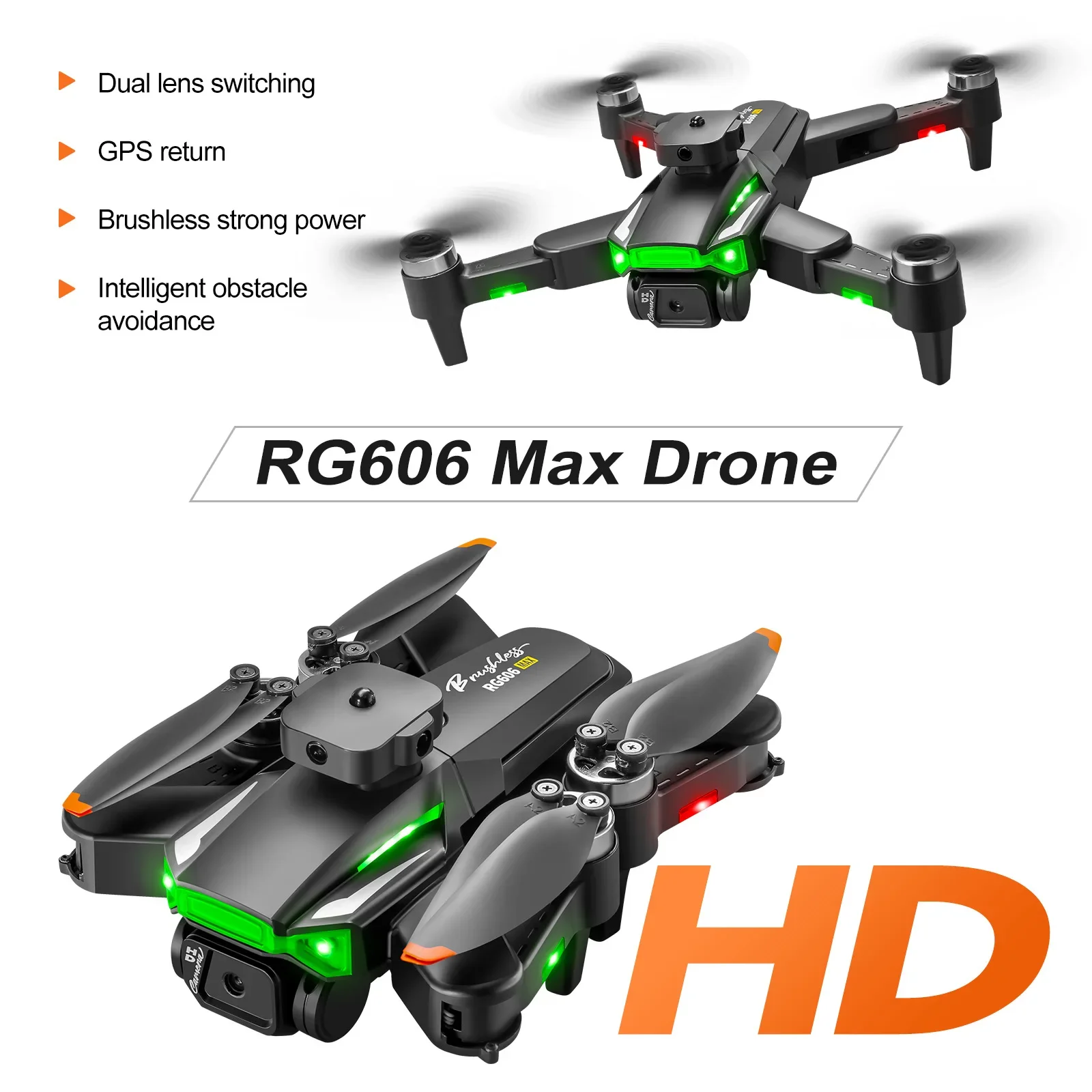 RG606 MAX Pro Drone GPS Silnik bezszczotkowy Podwójny ESC WIFI FPV Unikanie przeszkód Czteroosiowy składany zdalnie sterowany quadcopter Zabawka Drony FPV Dron