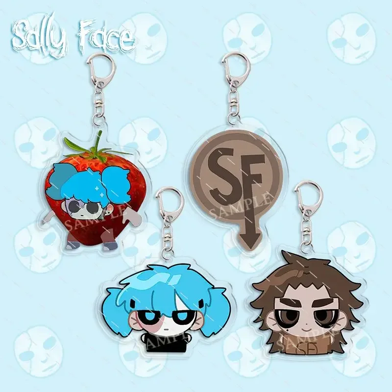 sally face chain for pants keychain man Acrylic key chain women key holder couples keyring pendant