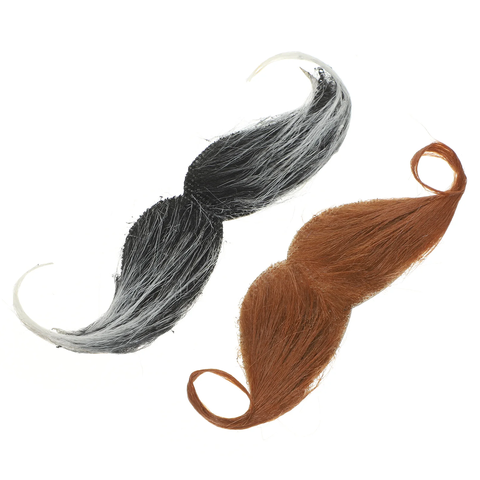 2 Pcs Fake Moustache Halloween Beard Mustache Handlebar Simulated The Party Stick