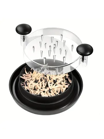 Upgraded Chicken Shredder with Transparent Cover: Large Anti-Slip Rotating Tool for Chopping Chicken, Beef, Cabbage,Vegetables