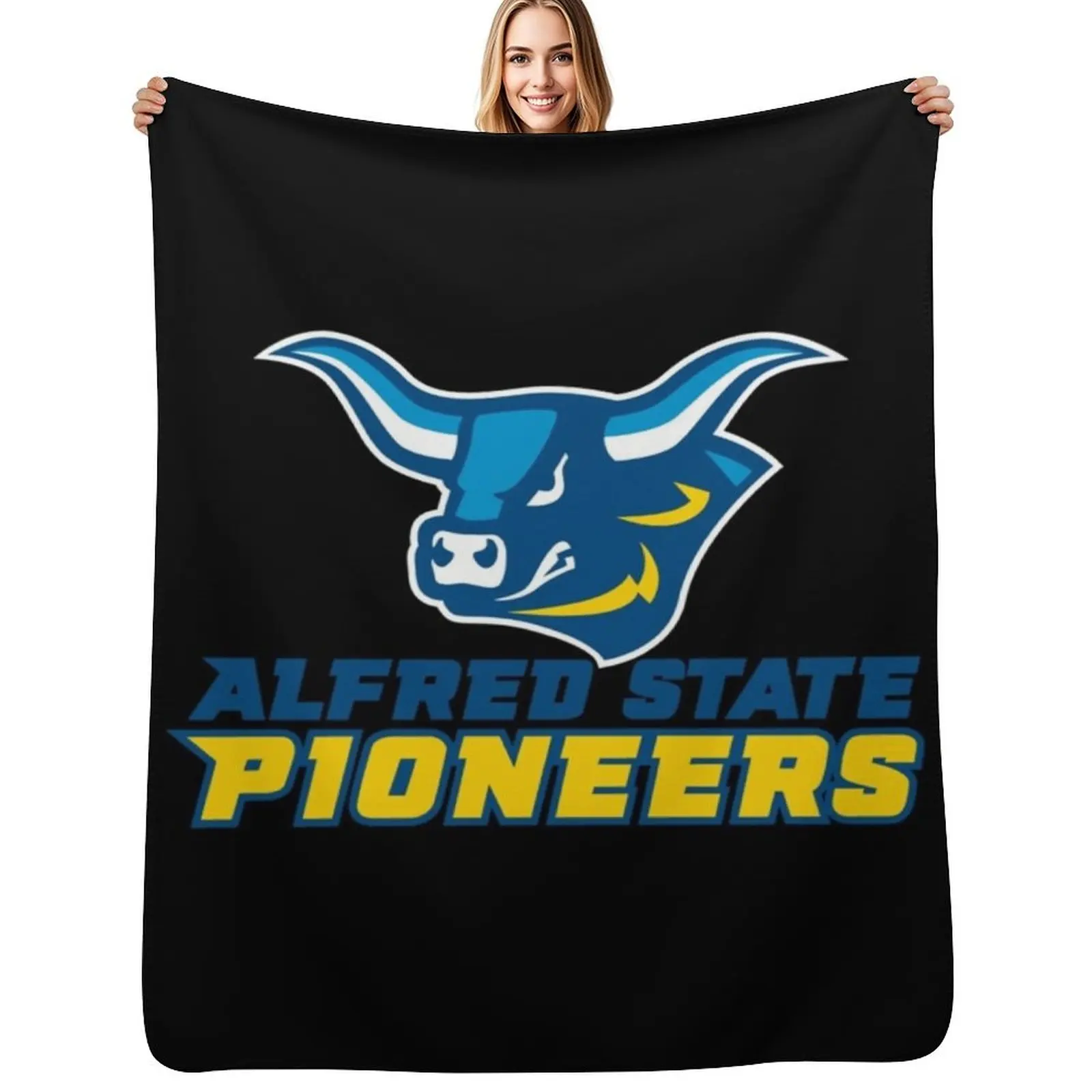 alfred logo-shirt state pioneers Throw Blanket Easy Care Comfortable Blanket for Couch