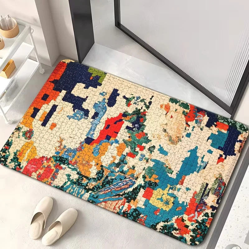 Flannel World Map Door Mat Global Explorer Home Decoration Mat Rural Kitchen Decoration Rural Farmhouse Home Decoration Rugs