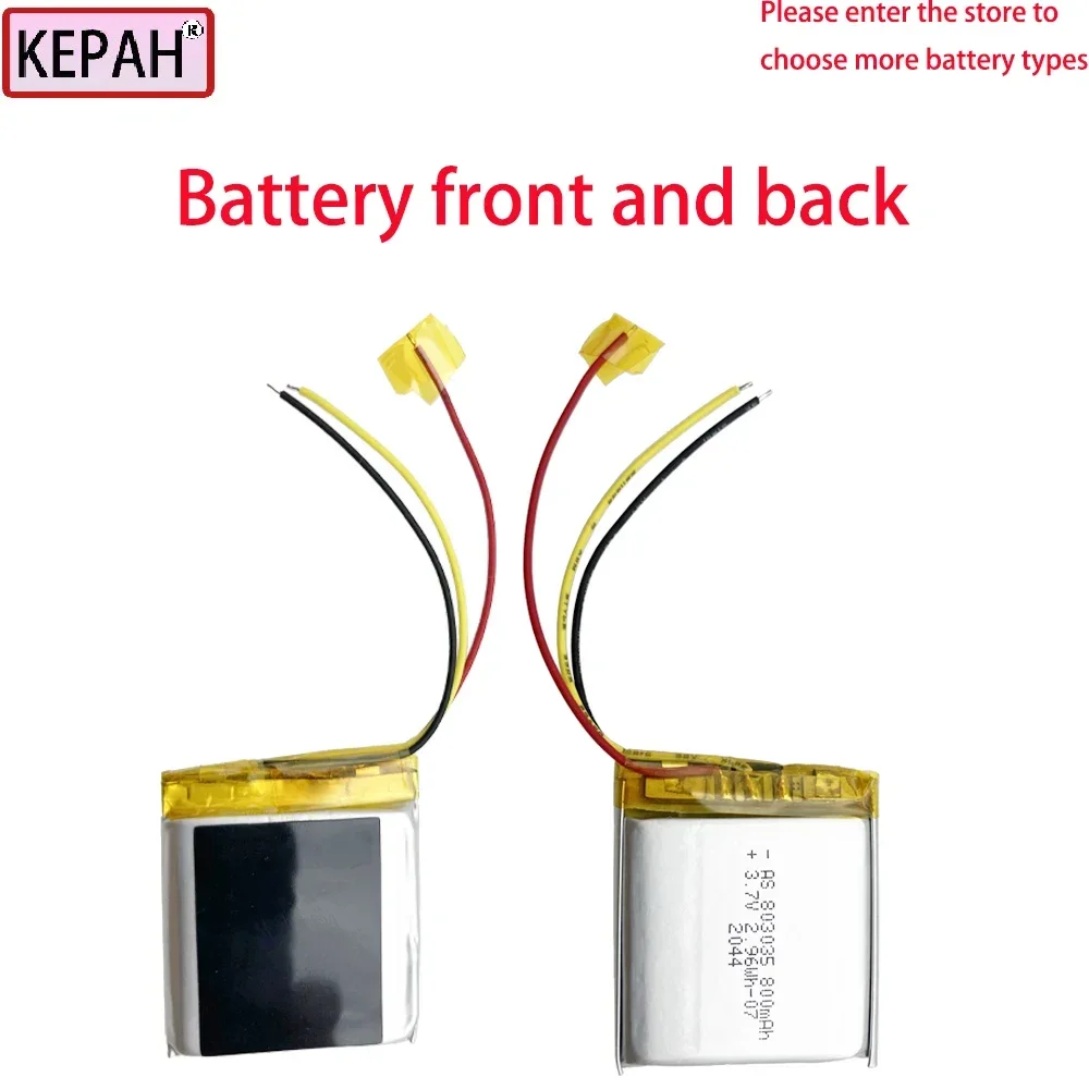 3.7V, 803035 800mah Polymer lithium battery, suitable for early childhood education machines, dash cam electronic scales, etc