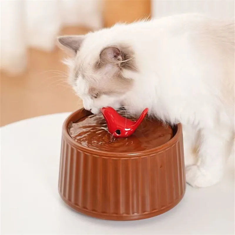 

Ceramic Cat Water Fountain Dog Drinking Pet Water Dispenser 1.3L Cat Feeder Super MUTE,Cat Drinker ,Electronic Pet Fountain USB