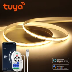 USB 5V Tuya Smart Life Wi -Fi Cob Led Strip Lights приложение для управления голосовым управлением светодиодная лента