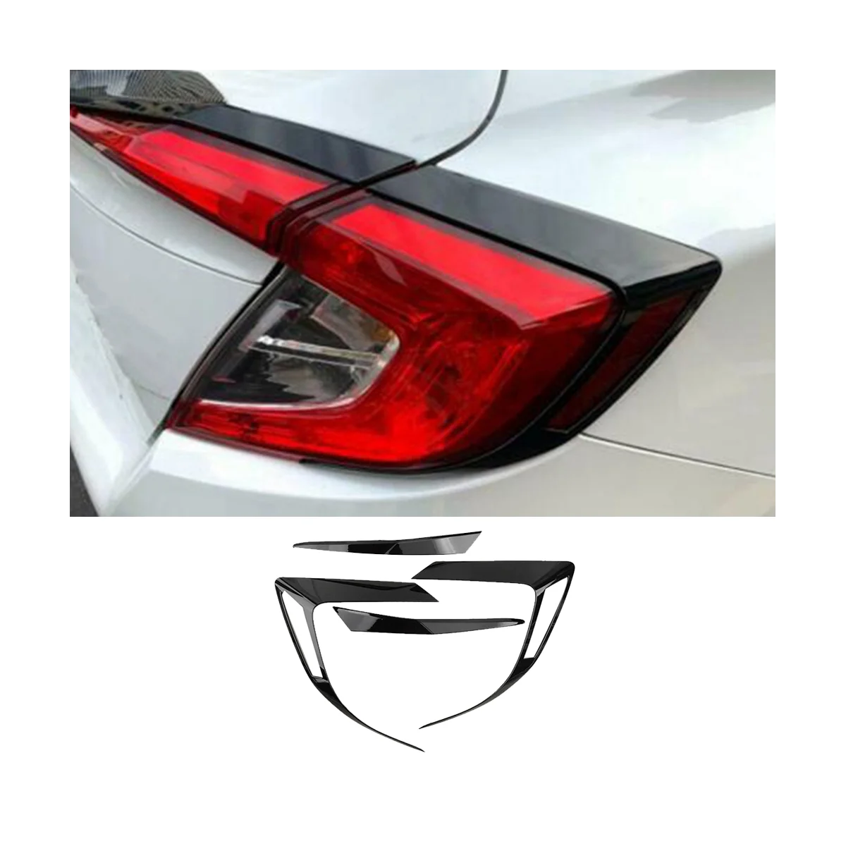 4 pz/set nero lucido fanale posteriore fanale posteriore copertura Trim ABS misura per Honda Civic 10Th Sedan 2016 -2020 sostituzione