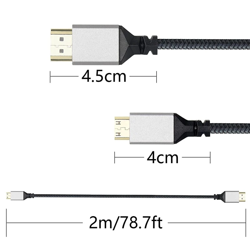 

1-10 м 4K 60 Гц ТПУ Micro Mini-HDMI-совместимый удлинительный кабель для камеры PS3/4/5 проектор ТВ-приставка ноутбука