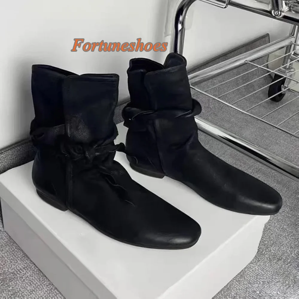 Altura crescente 5.5cm botas meados de bezerro enrolamento cinta fivela de cinto botas dedo do pé redondo couro genuíno moda casual 2025 novas botas