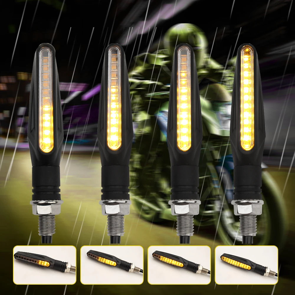 

Motorcycle Led Turn Signals Directional Indicators Flashing Rear Tail Brake Flasher Light Stop Signal Light Motorcycle DRL Lamp