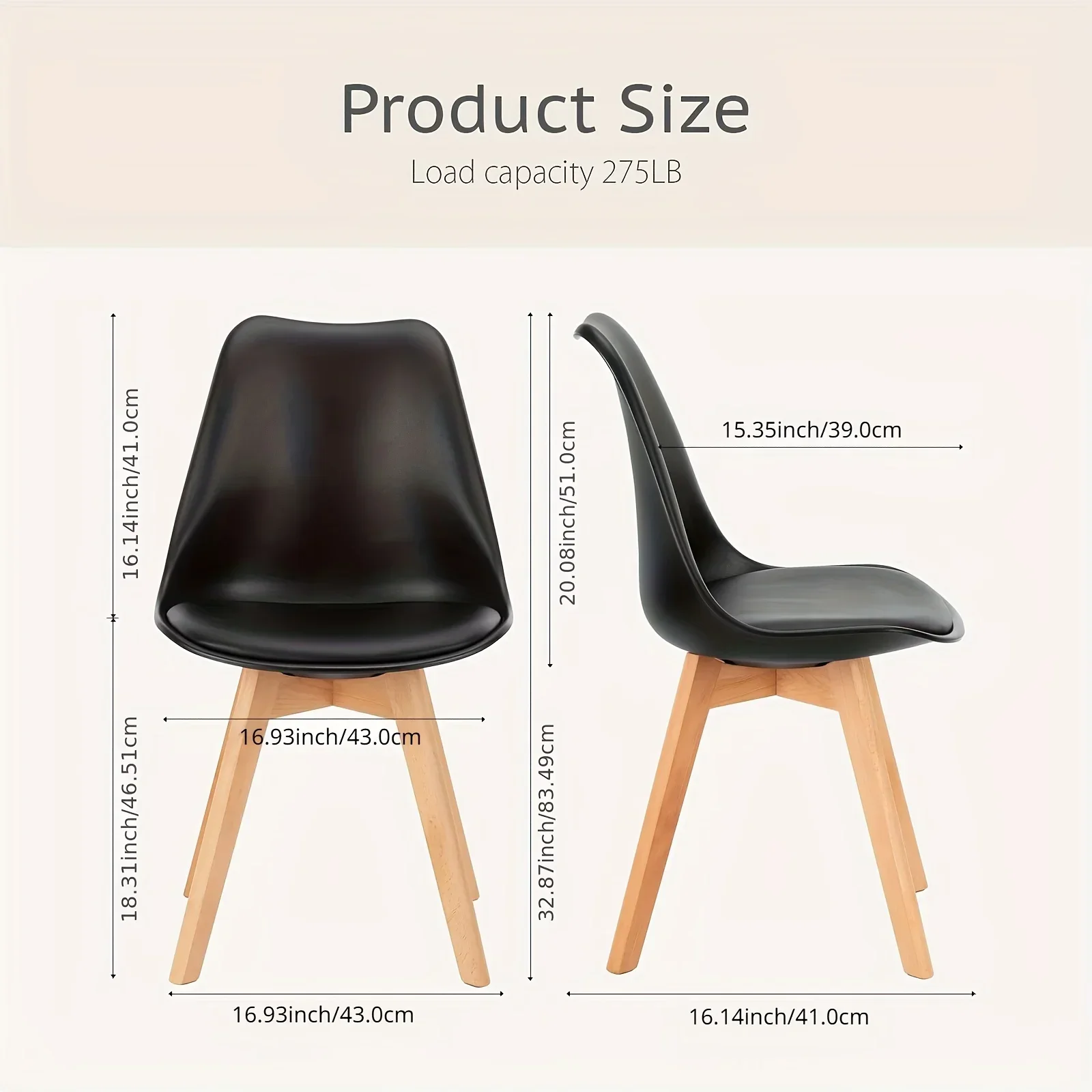 Modern Dining Chair Nordic Home Chair Minimalist Backrest Chair for Dining Room, Living Room image 4