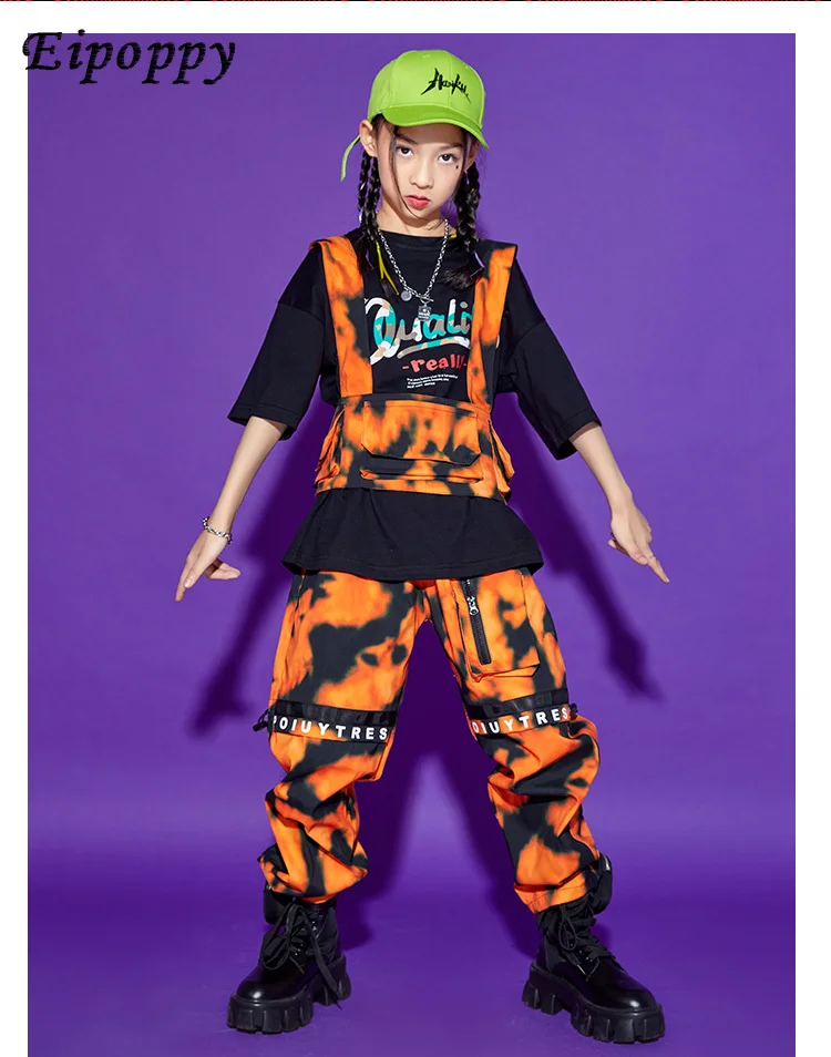 Модный брендовый Детский костюм в стиле хип-хоп для мальчиков, камуфляжная Функциональная сумка для девочек, костюм для джазовых танцев и представлений