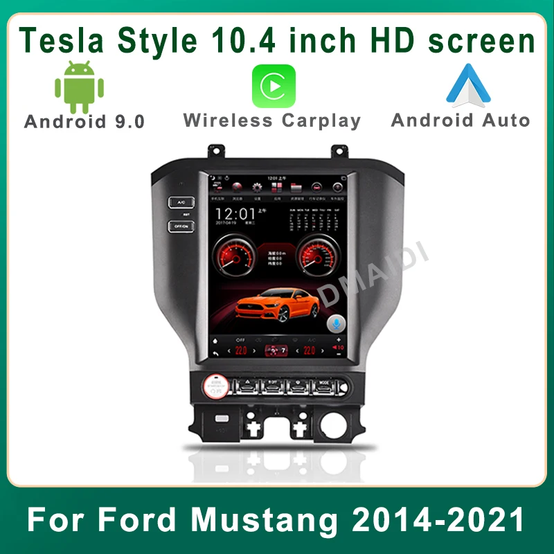 

10.4 inch Android Tesla Style Screen For Ford Mustang 2014-2021 GPS Navigation Car Stereo Multimedia Player