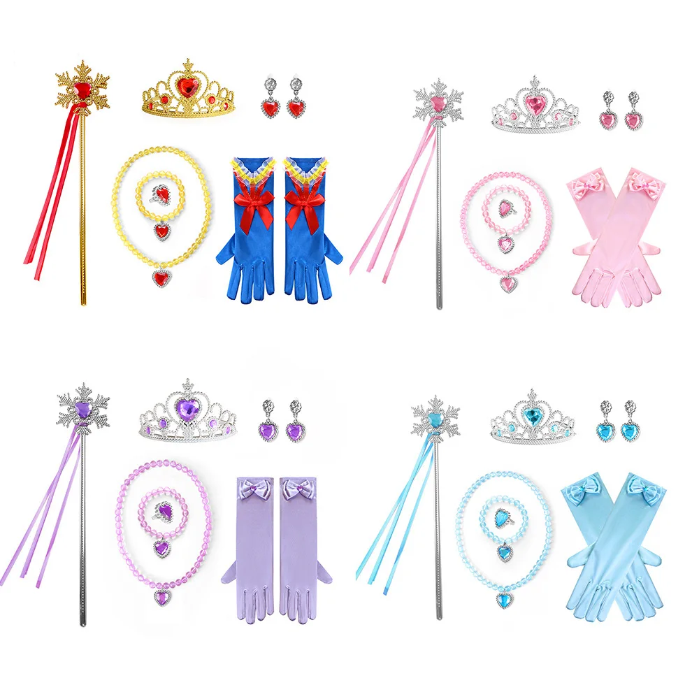 

Princess Magic Wand Jewelry Snow White Aurora Elsa Necklace Romance Princess Heart Necklace Set Princess Jewelry Magic Stick