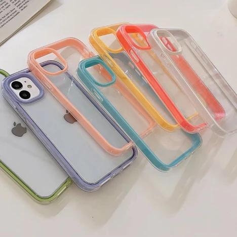 Clear Clear Clear Transparent Details Removable Color Edge and Camera Case for iPhone White, iPhone 12 PMX