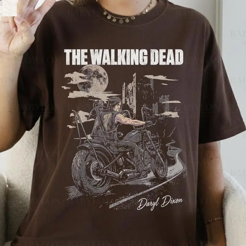 Camiseta vintage de The Walking Dead con Daryl Dixon y Norman Reedus