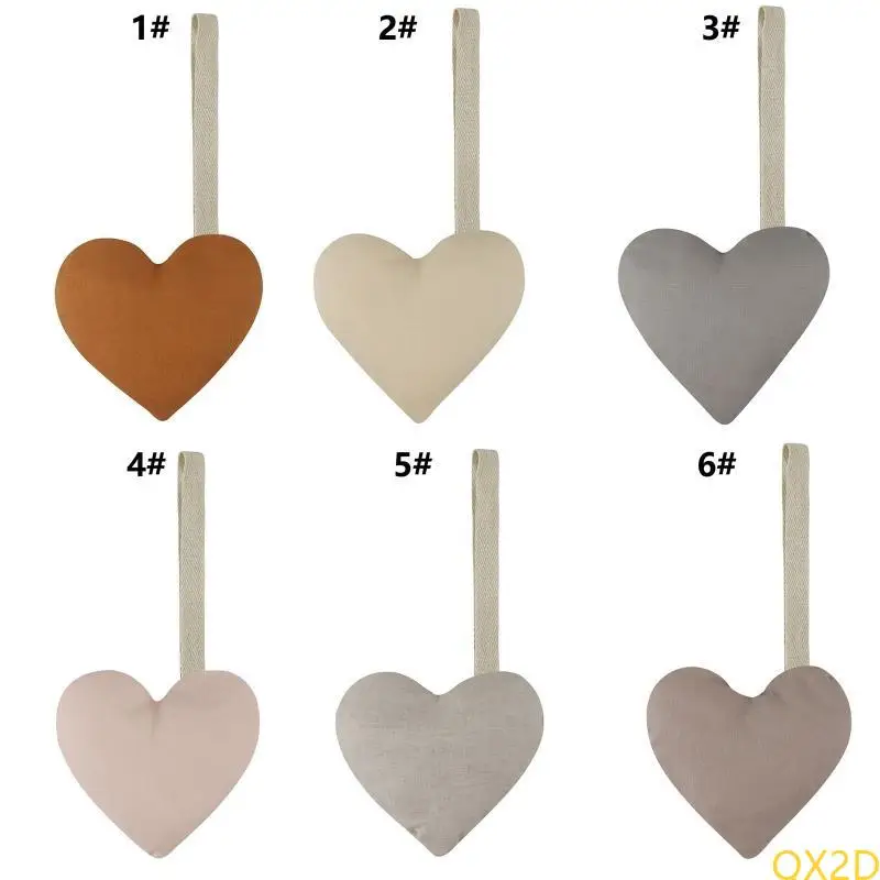 Baby Pacifier Clip Chain Pendant Soft Cotton Heart-shape Soother Holder Decor Dummy Nipple Hanging Ornament for Newborn