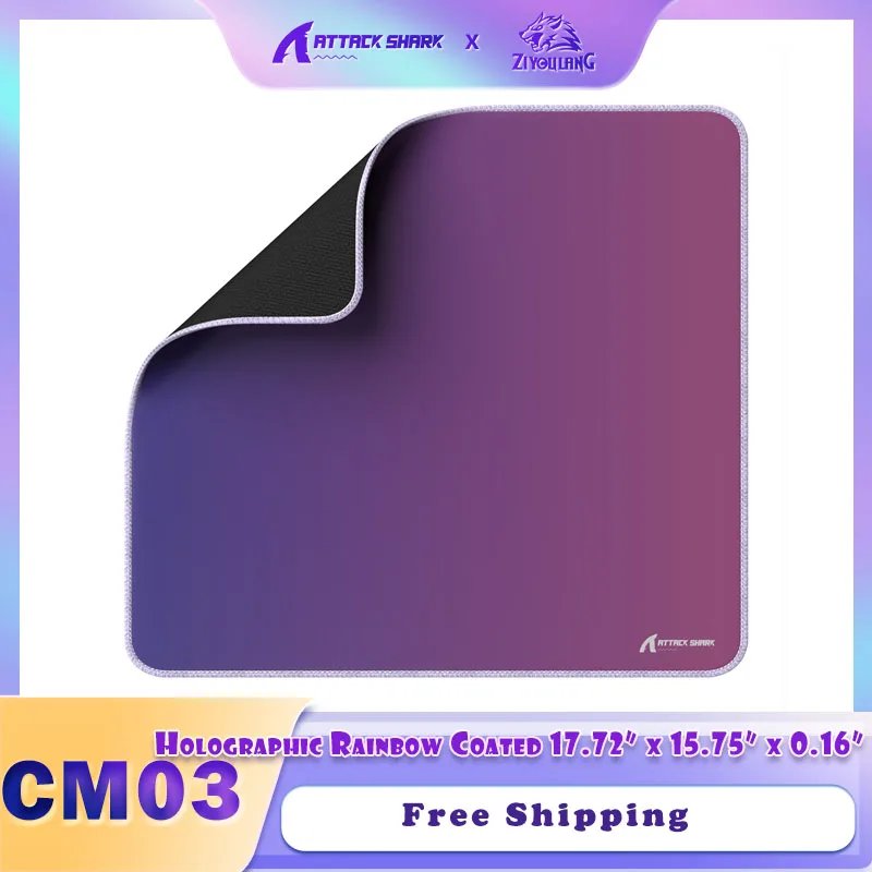 

ATTACK SHARK CM03 Pro Gaming Mouse Pad for Esports Speed Waterproof Surface Stitched Edges 17.72” x 15.75” x 0.16” Gradual