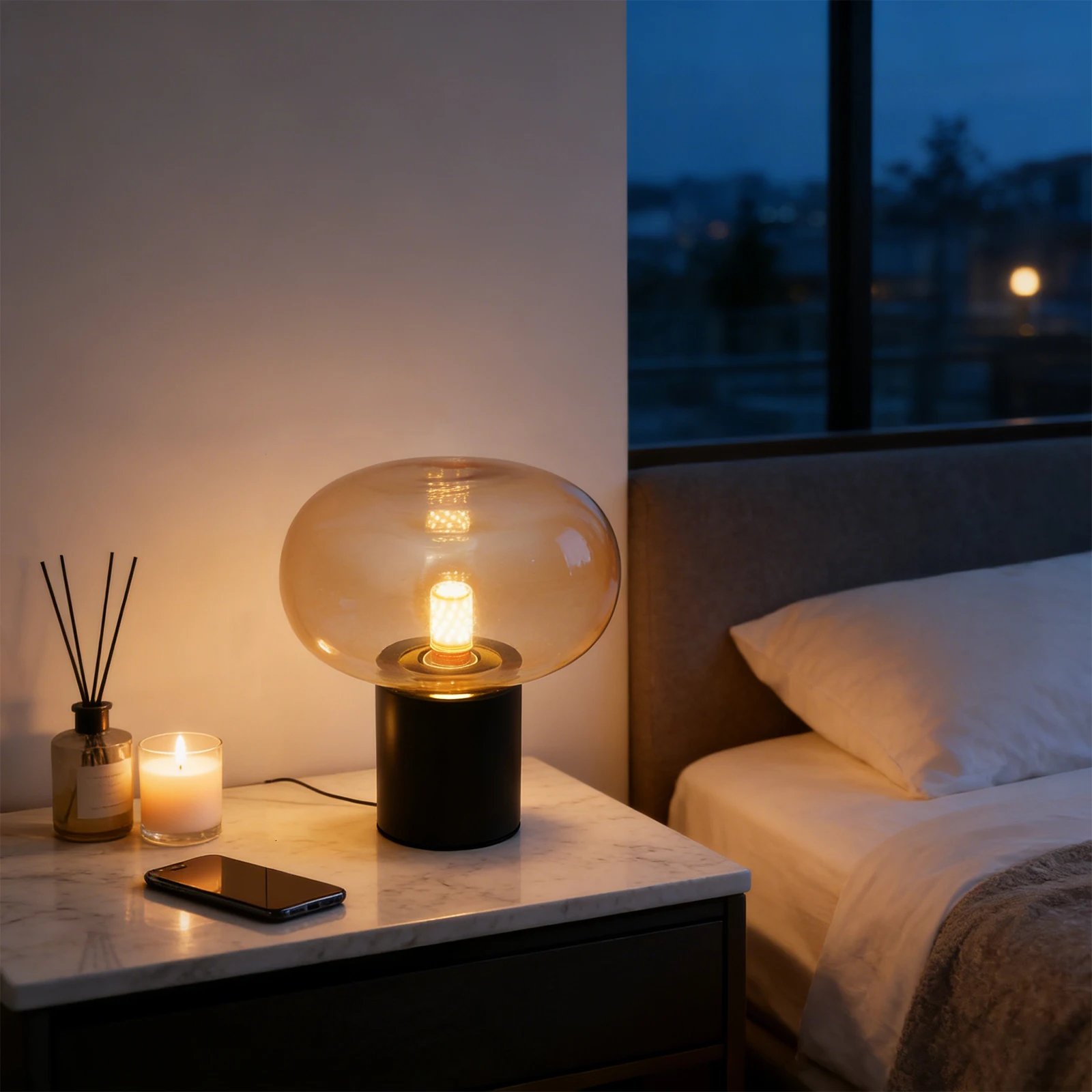 

Декоративная прикроватная лампа в стиле арт-деко, простая настольная лампа-грибок для гостиных, столовых, спален, прихожих