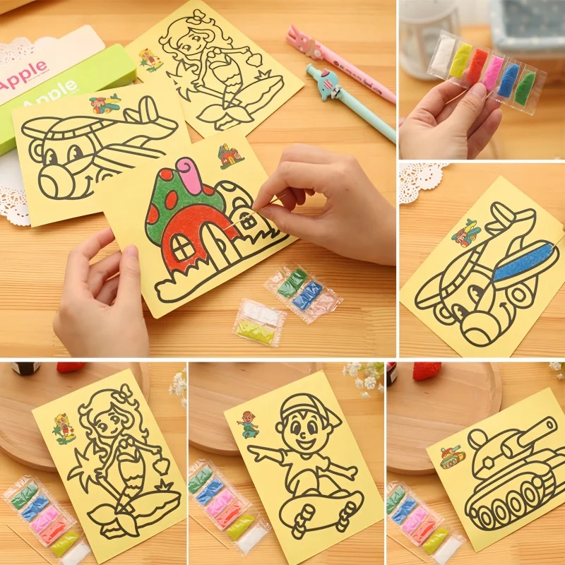 20pcs Kids Creative Sand Painting DIY Set Handmade Puzzle Children's Graffiti Kindergarten Art Educational Toy