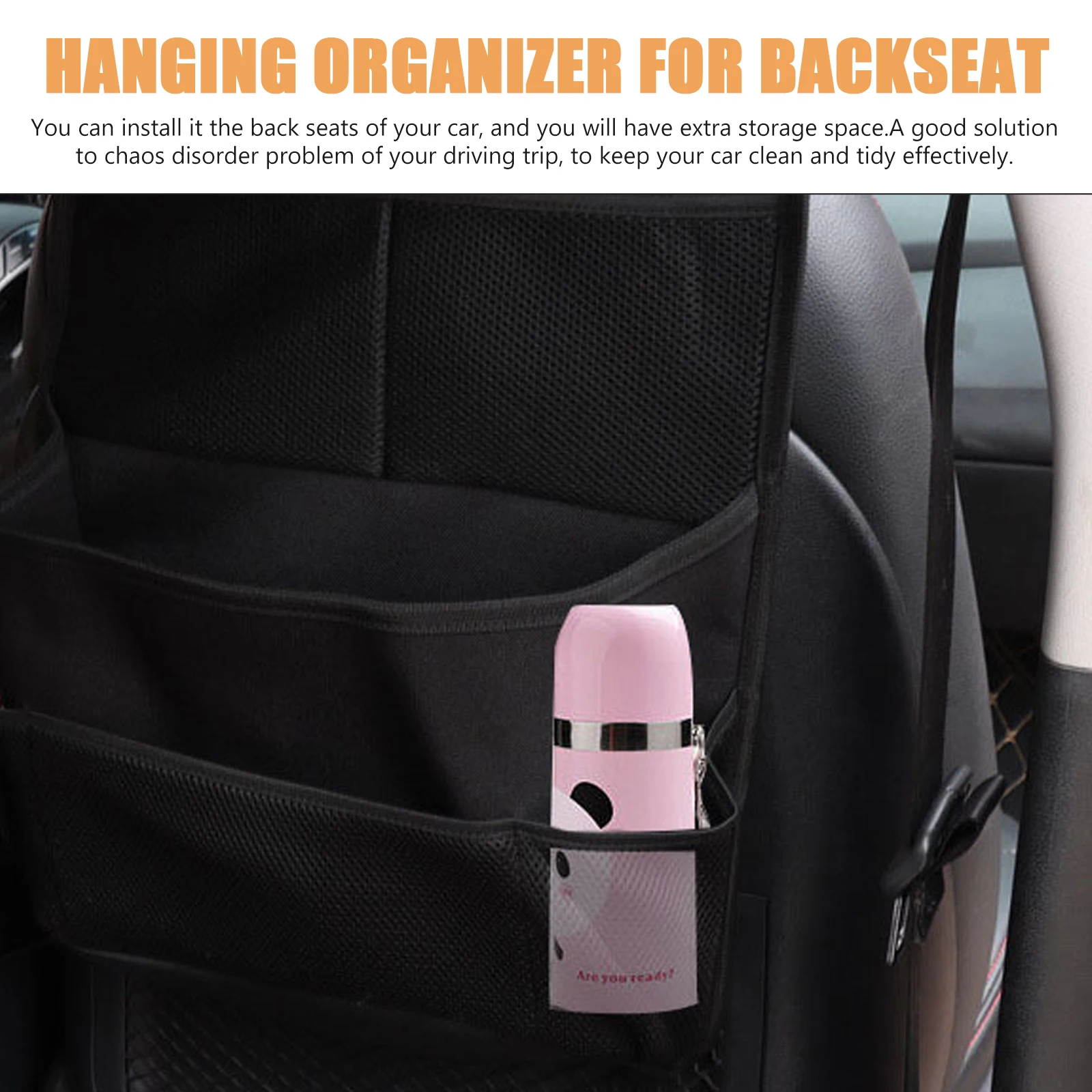 

Car Seat Back Organizer Mesh Pocket Phone Storage Universal Auto Hanging Bag Travel Accessories Interior Organizers