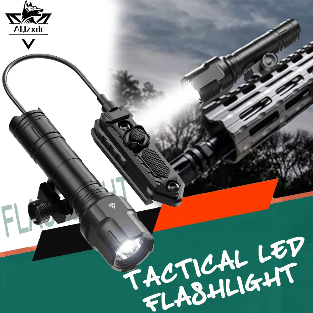 

Tactical LED Flashlight Airsoft Strobe Torch with Mlok System Remote Pressure Switch Outdoor Hunting Camping Light flashlight