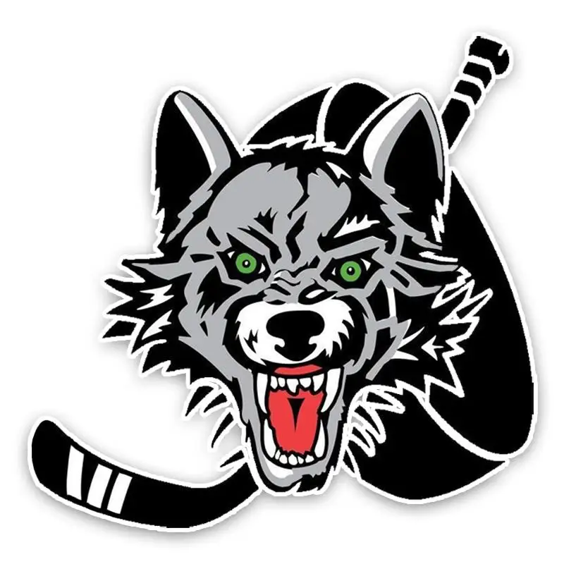 Z1162#Self-adhesive Decal For Hockey Gray Wolf Head Car Sticker Waterproof Auto Decors on Bumper Rear Window Laptop