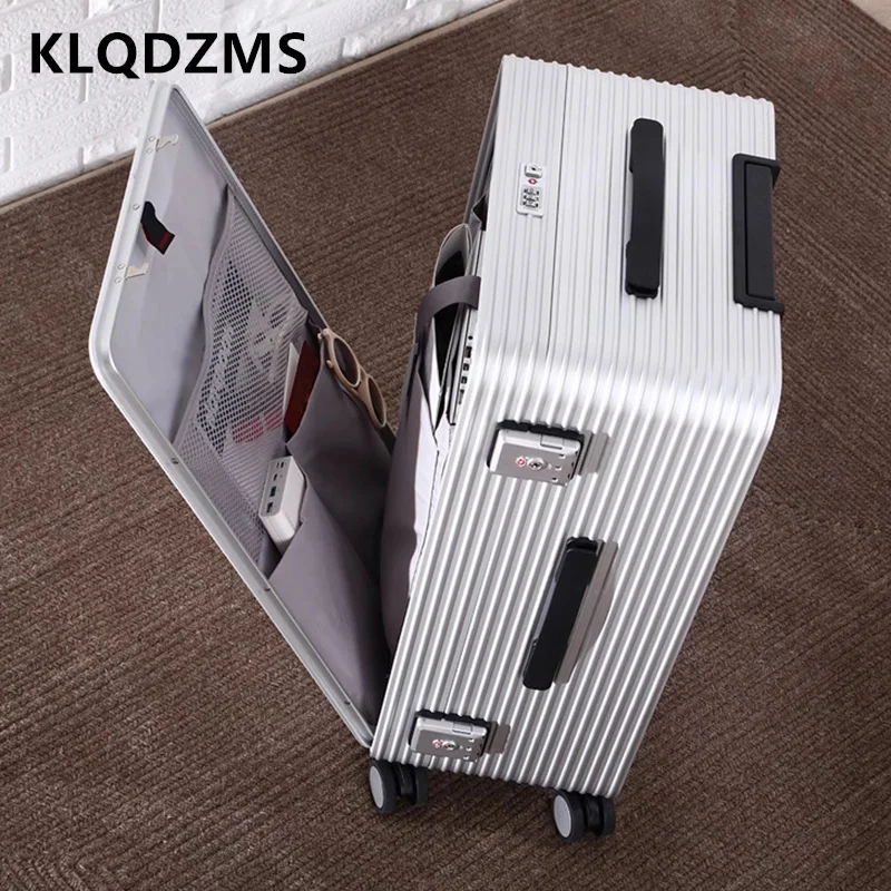 KLQDZMS Suitcase on Wheels Full Aluminum Magnesium Alloy Trolley Case 20