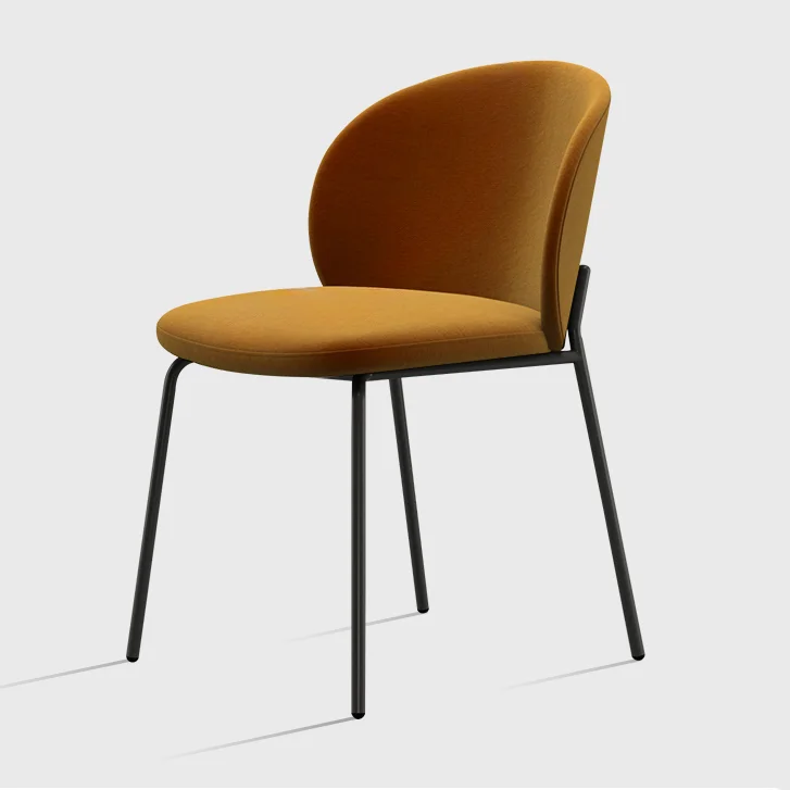 Modern Simple Stable Durable Faux Leather Dining Chair With Metal Legs For Home Furniture In Apartment Villa School
