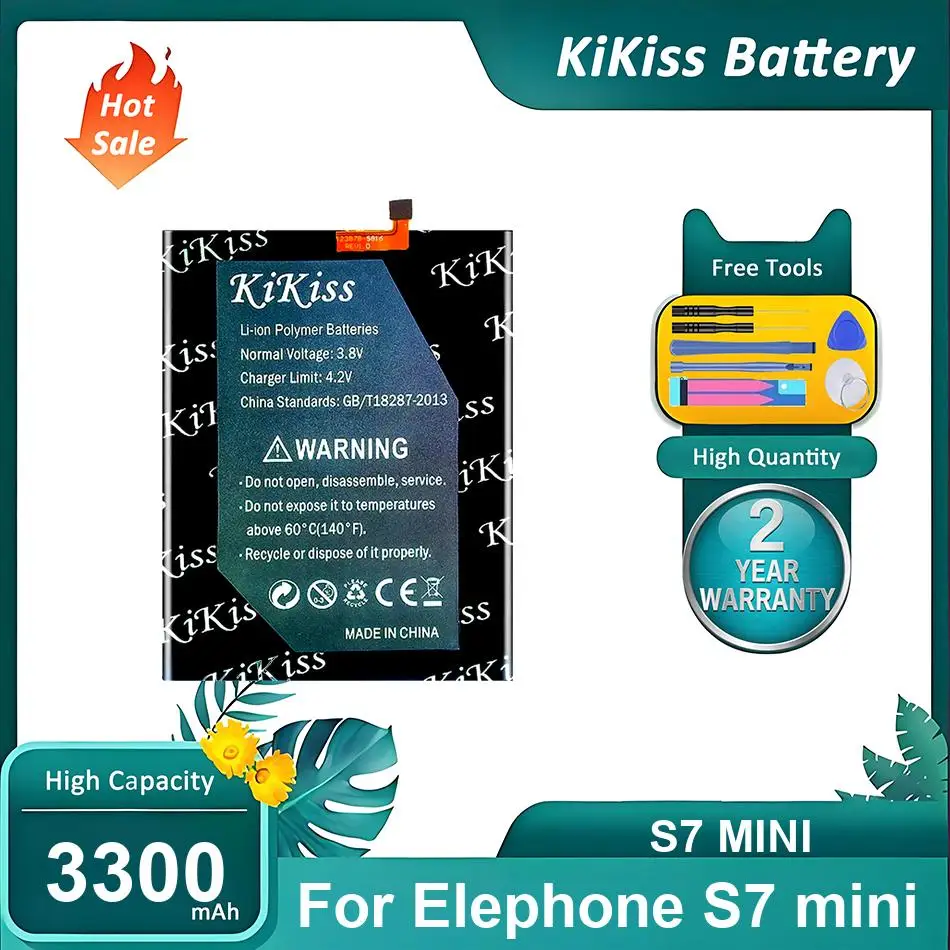 Высокопрочная батарея для мобильного телефона Elephone S7 mini, S7 MINI, 3300 мАч