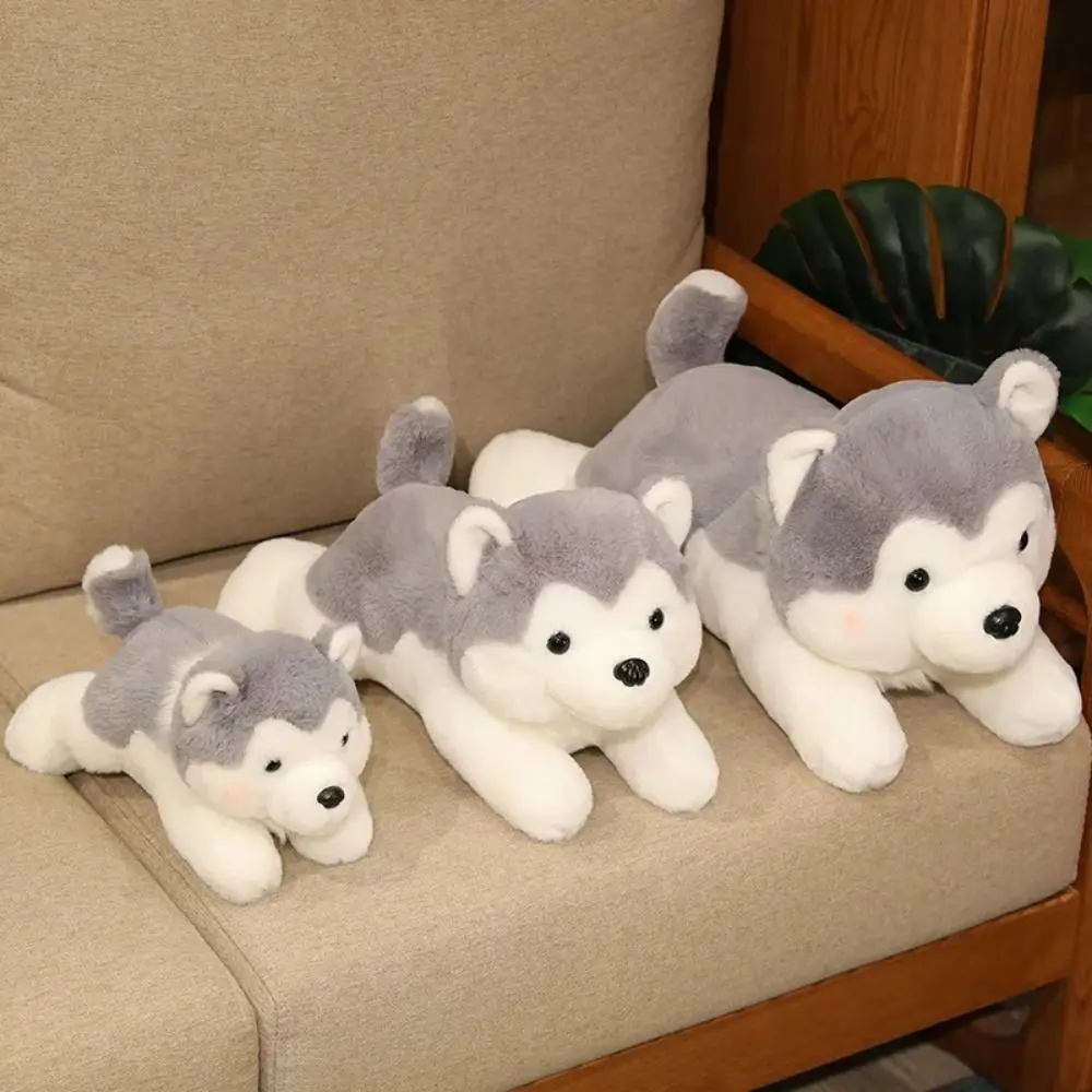 

Stuffed Animal Husky Plush Toy Pet Puppy Soft Kawaii Dog Plush Doll 30/40/50CM Lying Brown Stuffed Puppy Dog Boys Girls