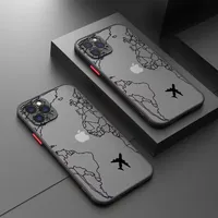Planes World Map Travel Phone Case For iPhone 16 15 14 Pro Max 13 11 12 Pro XR X XS 7 8 16 Plus SE Shockproof Hard Matte Cover