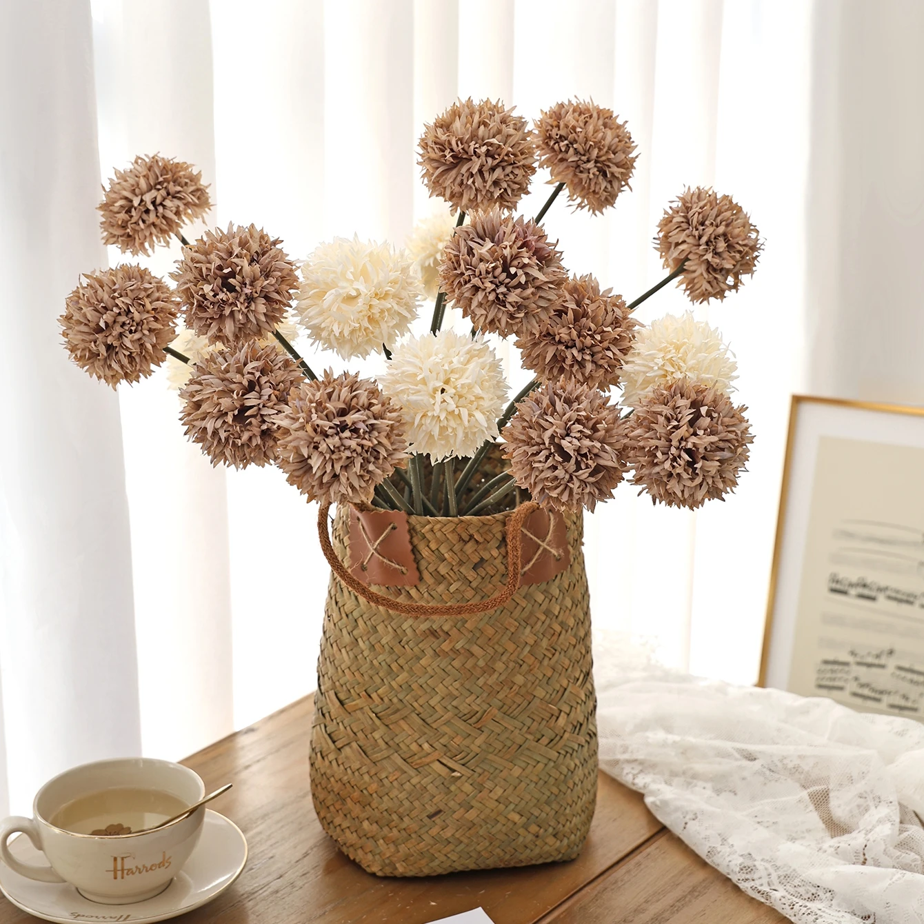 12 Stück Seiden-Kunstblumen Chrysanthemen für Festival, Hochzeit, Zuhause, Zimmer, Tisch, Garten, Herbstdekoration, Kranz, Brautstrauß, DIY-Geschenke – Detail 6