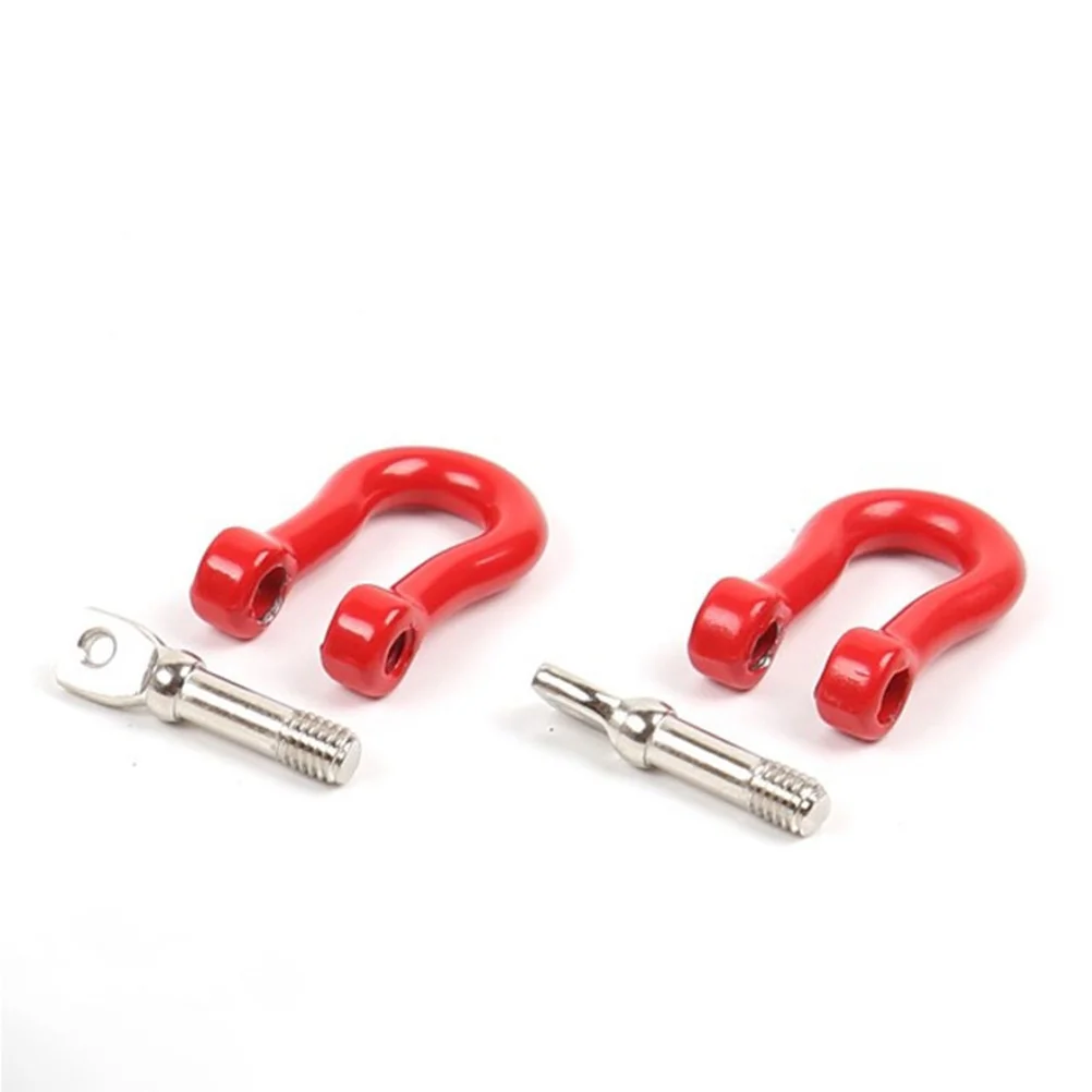 1 Pair/2pcs Useful Universal U Shape Ring Track Durable Racing Style Tow Hook Decoration for Car Truck (Red)