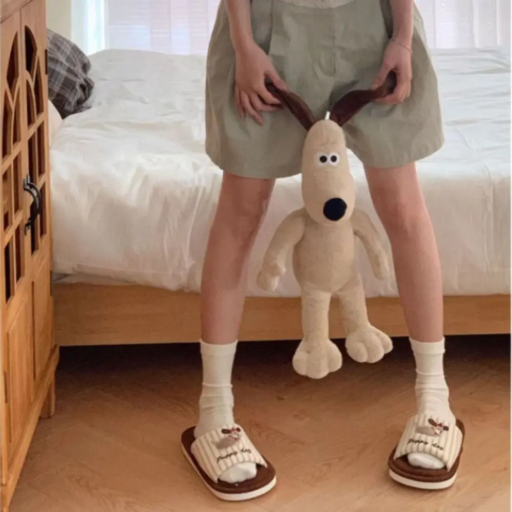

Casual Soft Bedroom Slippers Cartoon Silent Floor Slippers Thick Sole Home Wear Shoes Cute Puppy Slippers Men