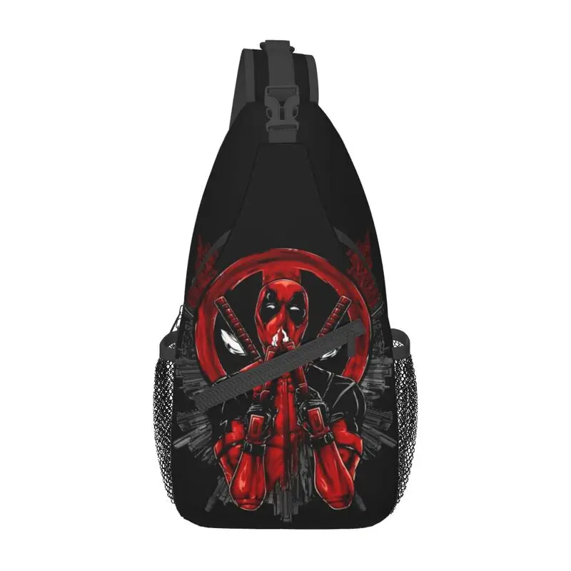 Customized Deadpool Sling Bags Men Cool Shoulder Crossbody Chest Backpack Cycling Camping Daypack