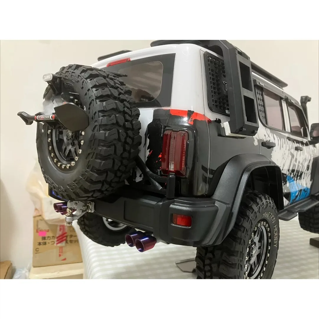For KM TK300 1/8 RC Off Road Crawler Vehicle Simulated Exhaust Pipe System Custom Model Number Decor Styling Upgrade Accessories