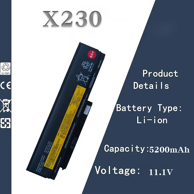 

11.1V 5200mAh/8600mAh Laptop Battery for Lenovo ThinkPad X230/X220i/X230i/X220s/X220 | 45N1024 | Brand New